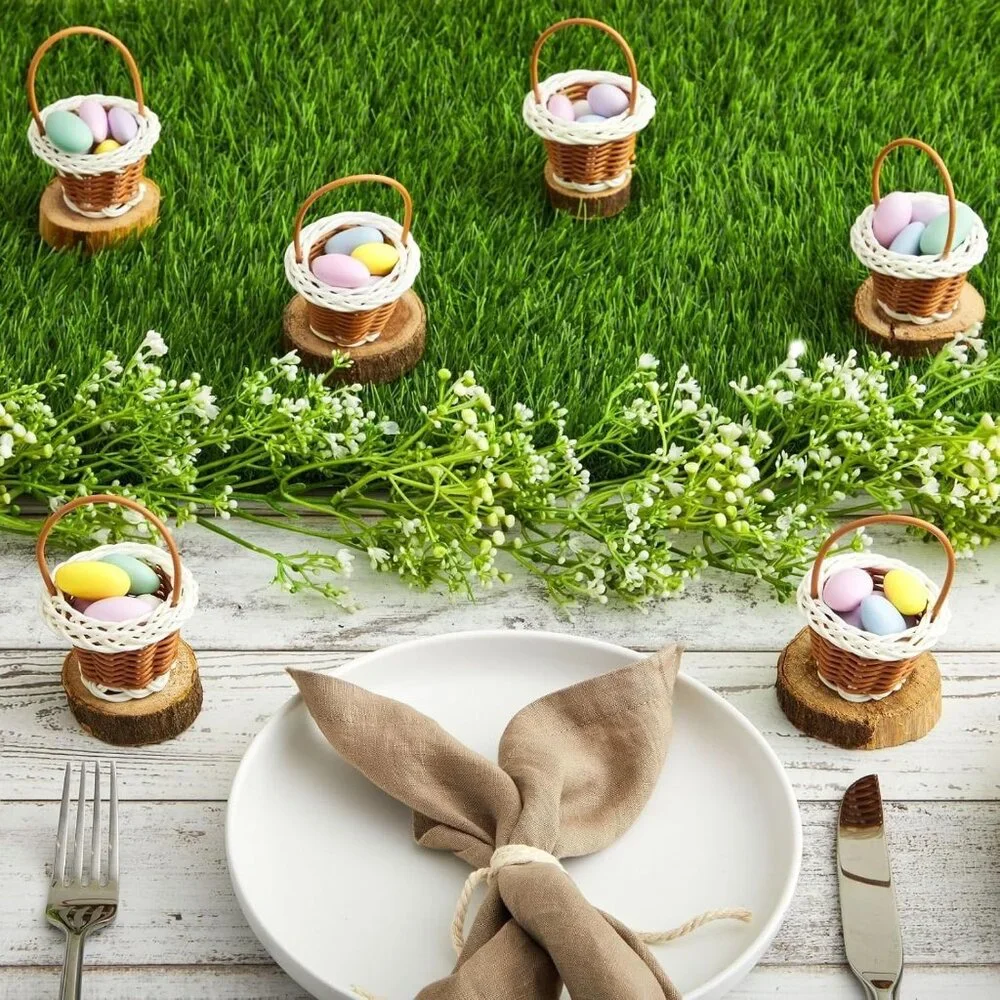 Bulk 24 Miniature Wicker Baskets with Handles - Perfect for DIY Crafts & Parties